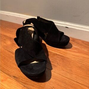 Clarks Black Platform Sandals
